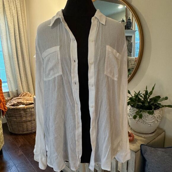 Lucky brand White Button-Up Shirt size medium - Picture 1 of 5